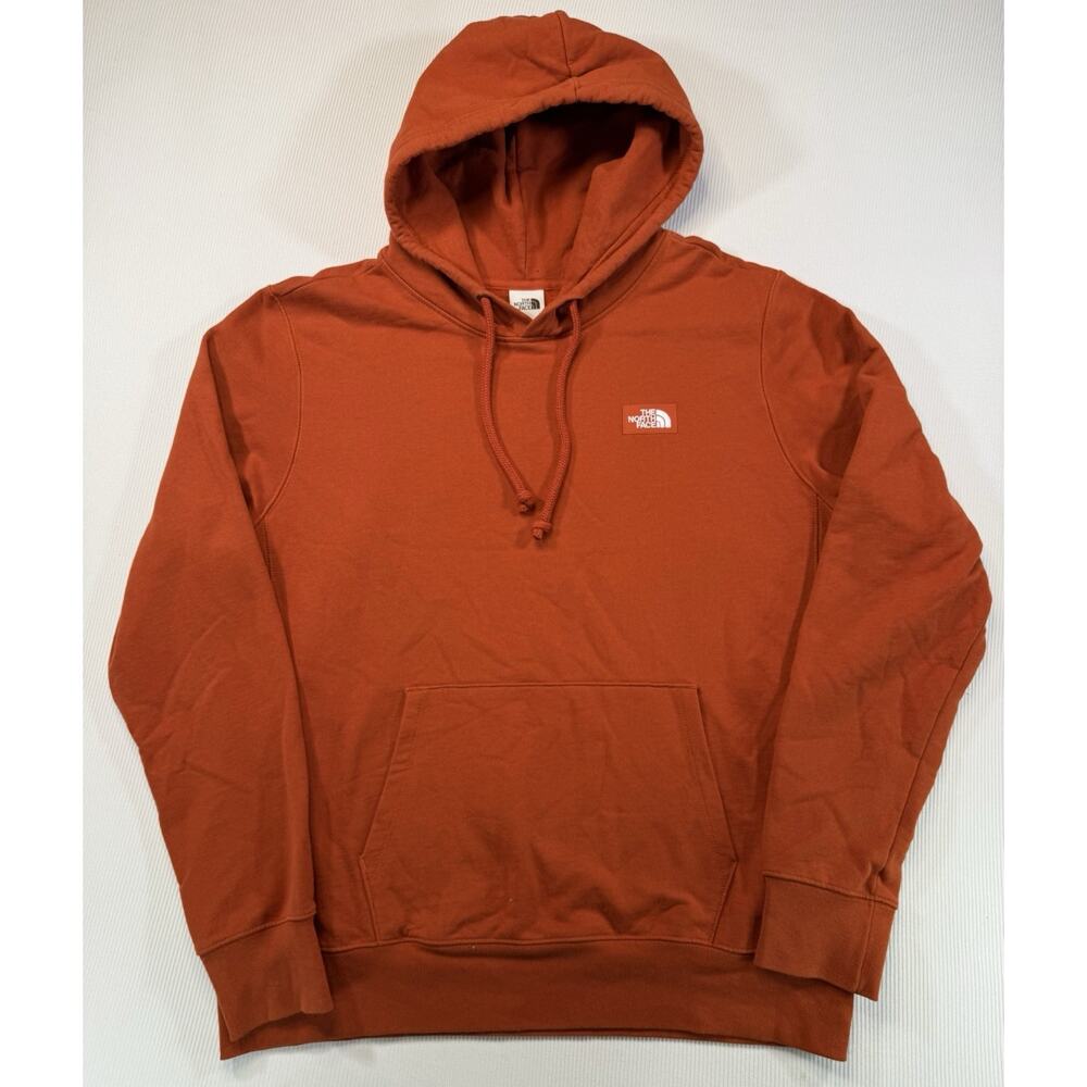 The North Face Hoodie Mens Large Orange Half Dome Logo Pullover Sweatshirt